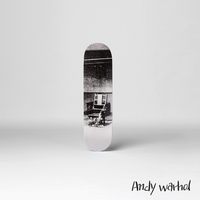 앤디 워홀 아트스케이트보드 Andy Warhol&#039;s Electric Chair - White Art Skateboard