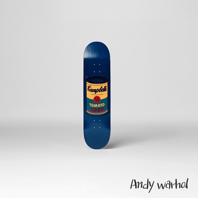앤디 워홀 아트스케이트보드 Andy Warhol&#039;s Coloured Campbell&#039;s Soup Teal Art Skateboard