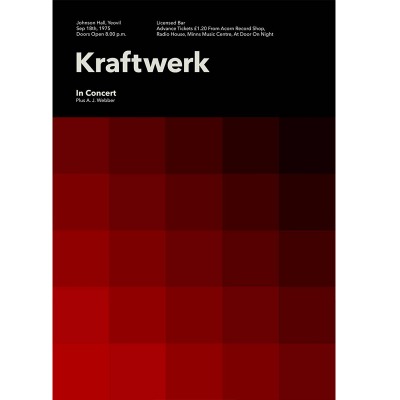크래프트베르크 아트 포스터 Kraftwerk In Concert At Johnson Hall Yeovil Limited Edition Graphic Art Print